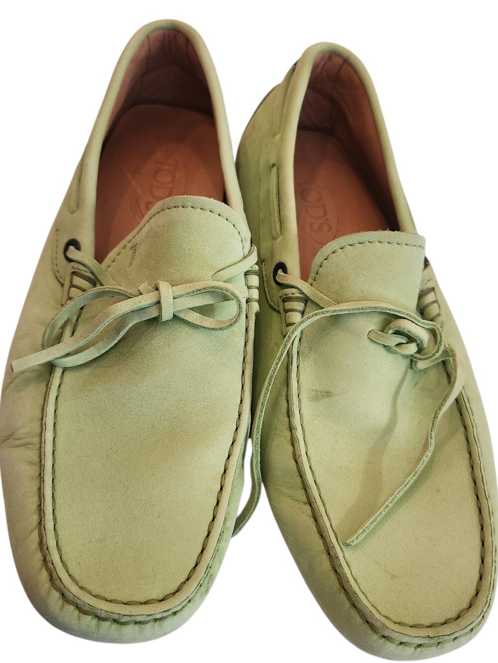 Men's Tod's Light Green Suede Slip-On Driving Loafers